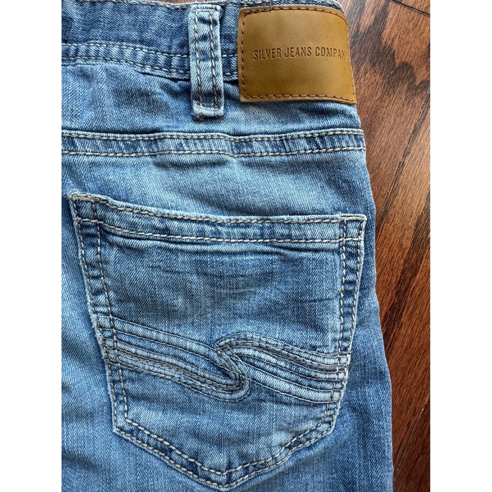 Silver Jeans Co Mens Light Wash Straight Leg Denim Jeans Blue Fade 33x31 - Picture 6 of 12